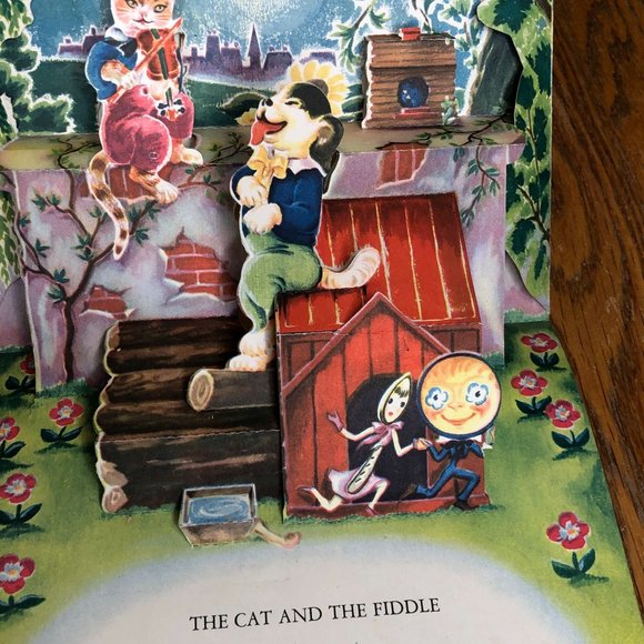 Vintage Geraldine Clyne Hey Diddle Diddle Pop Up Nursery Rhyme Children Book 194 - Picture 7 of 9